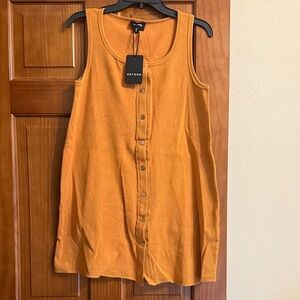 Women's Orange Button-Down Tank dress. Brand new size large.